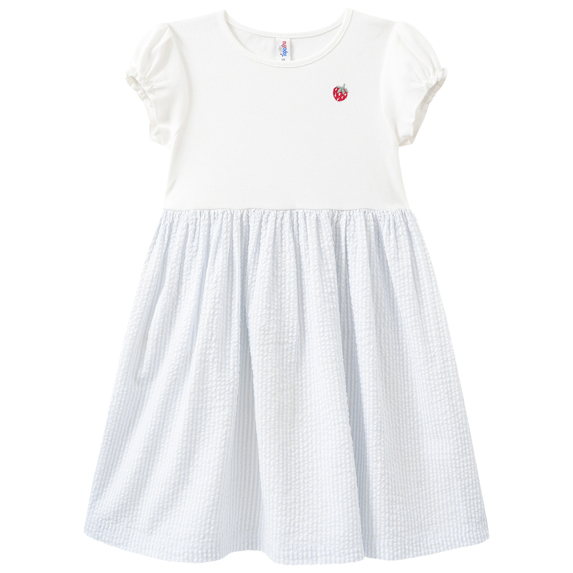 Mädchen Kleid mit Seersucker-Rockteil