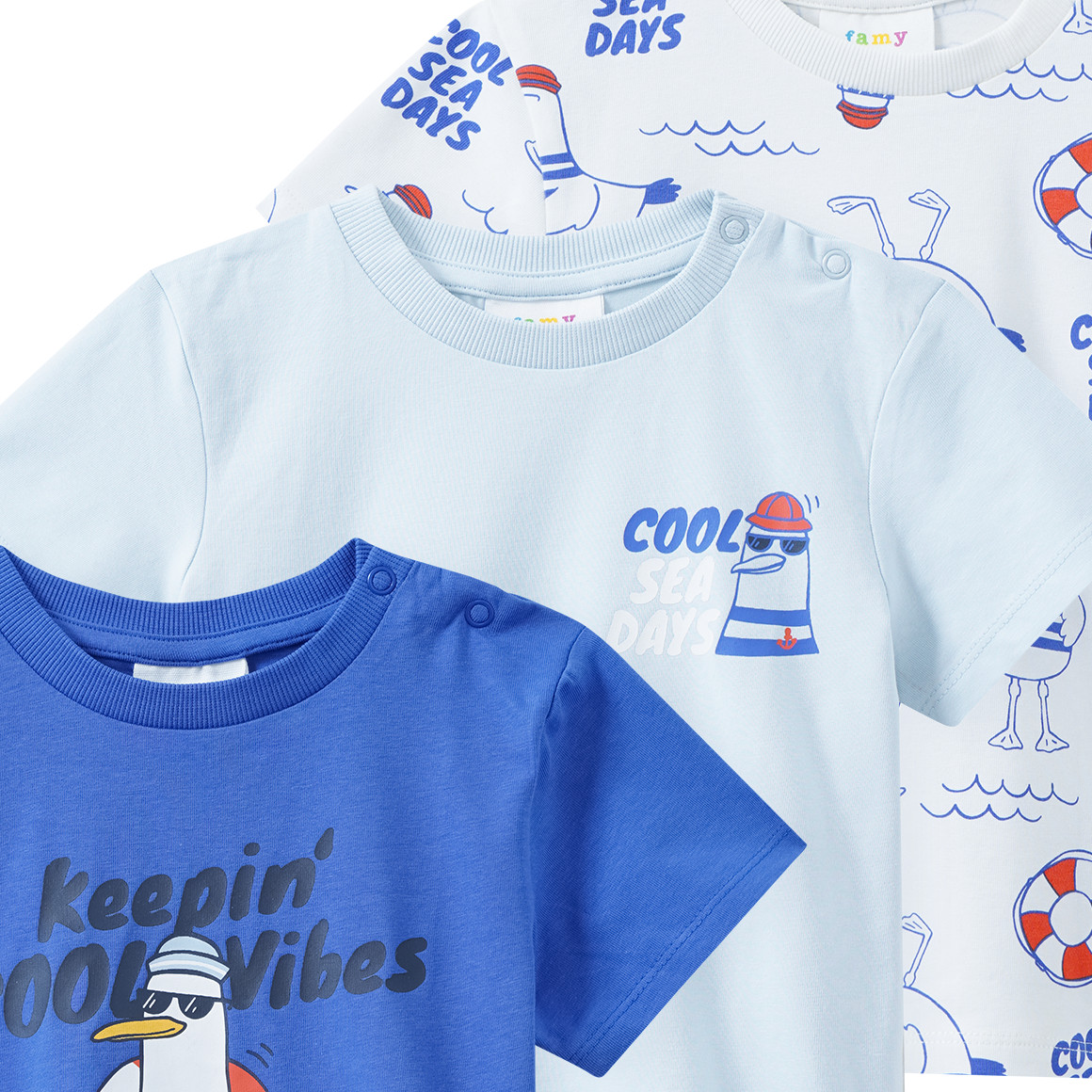 3 Jungen T-Shirts in verschiedenen Dessins