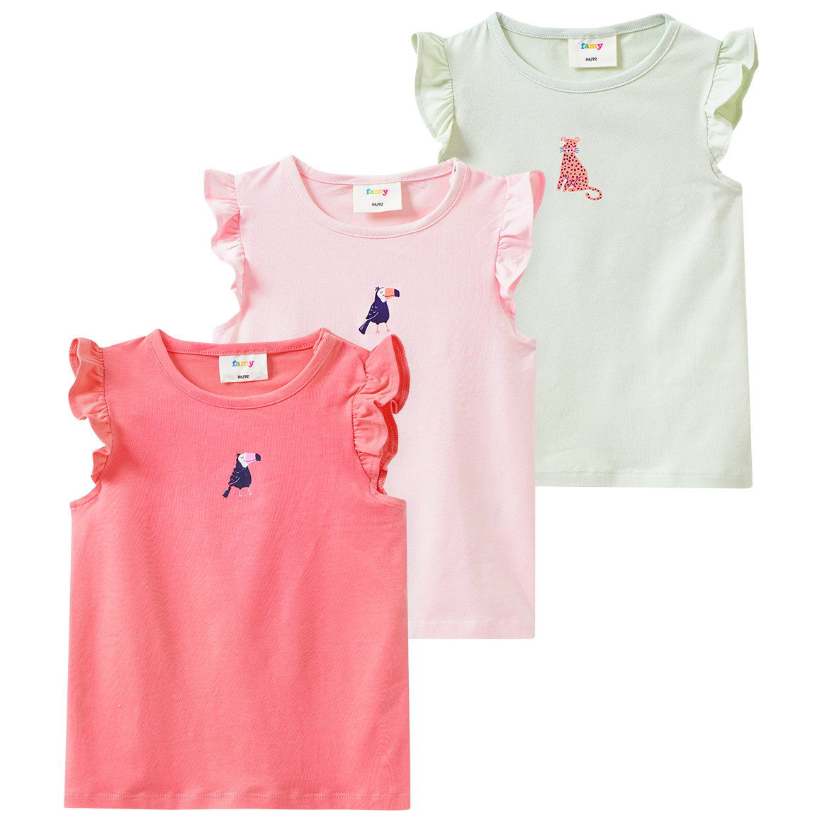 3 Baby T-Shirts mit Flügelärmeln
