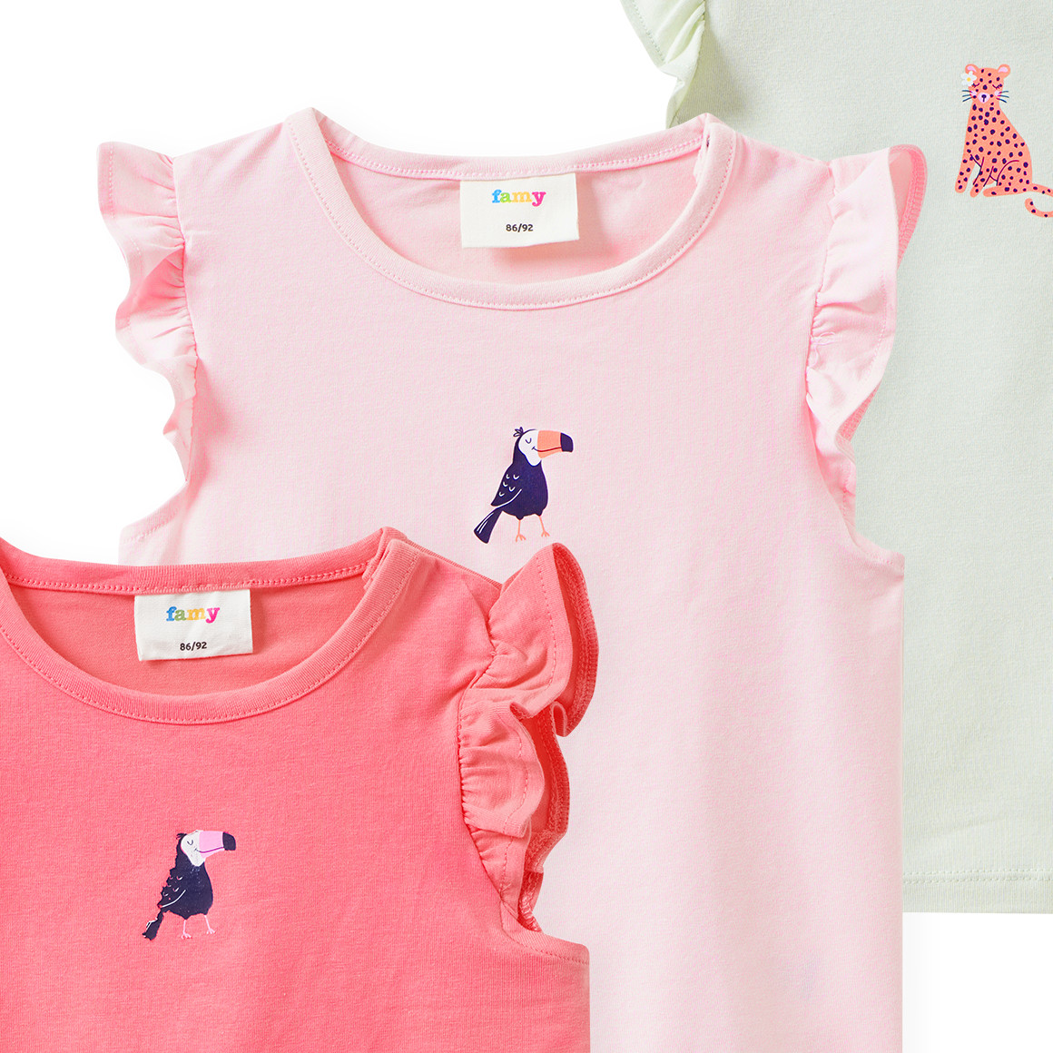 3 Baby T-Shirts mit Flügelärmeln