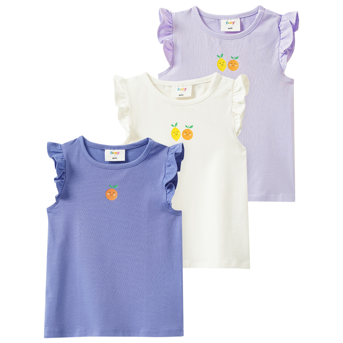 3 Baby T-Shirts mit Flügelärmeln