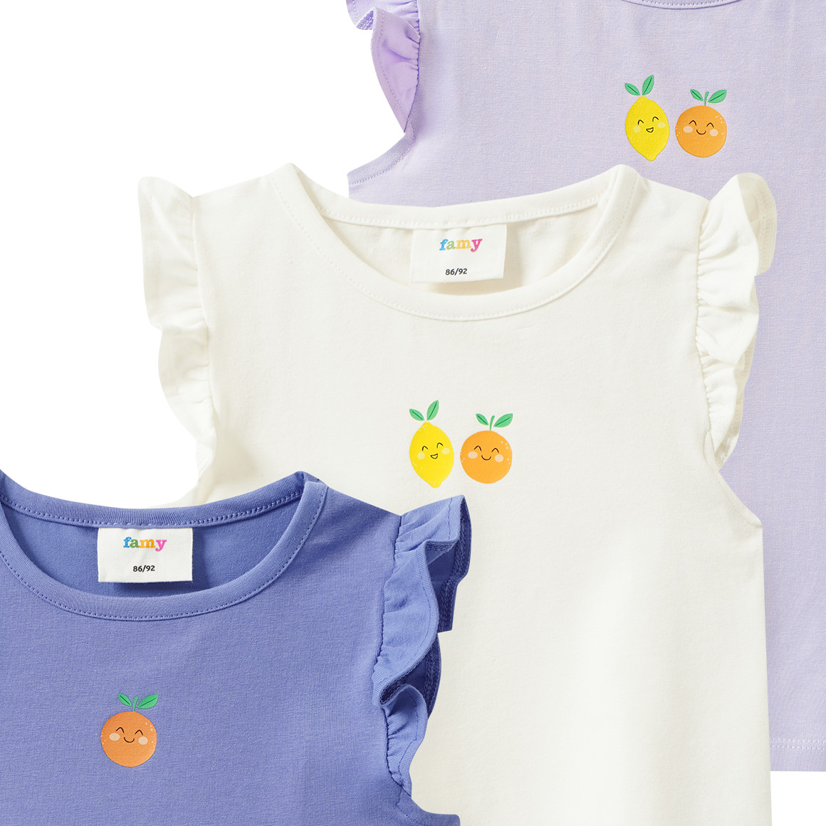 3 Baby T-Shirts mit Flügelärmeln