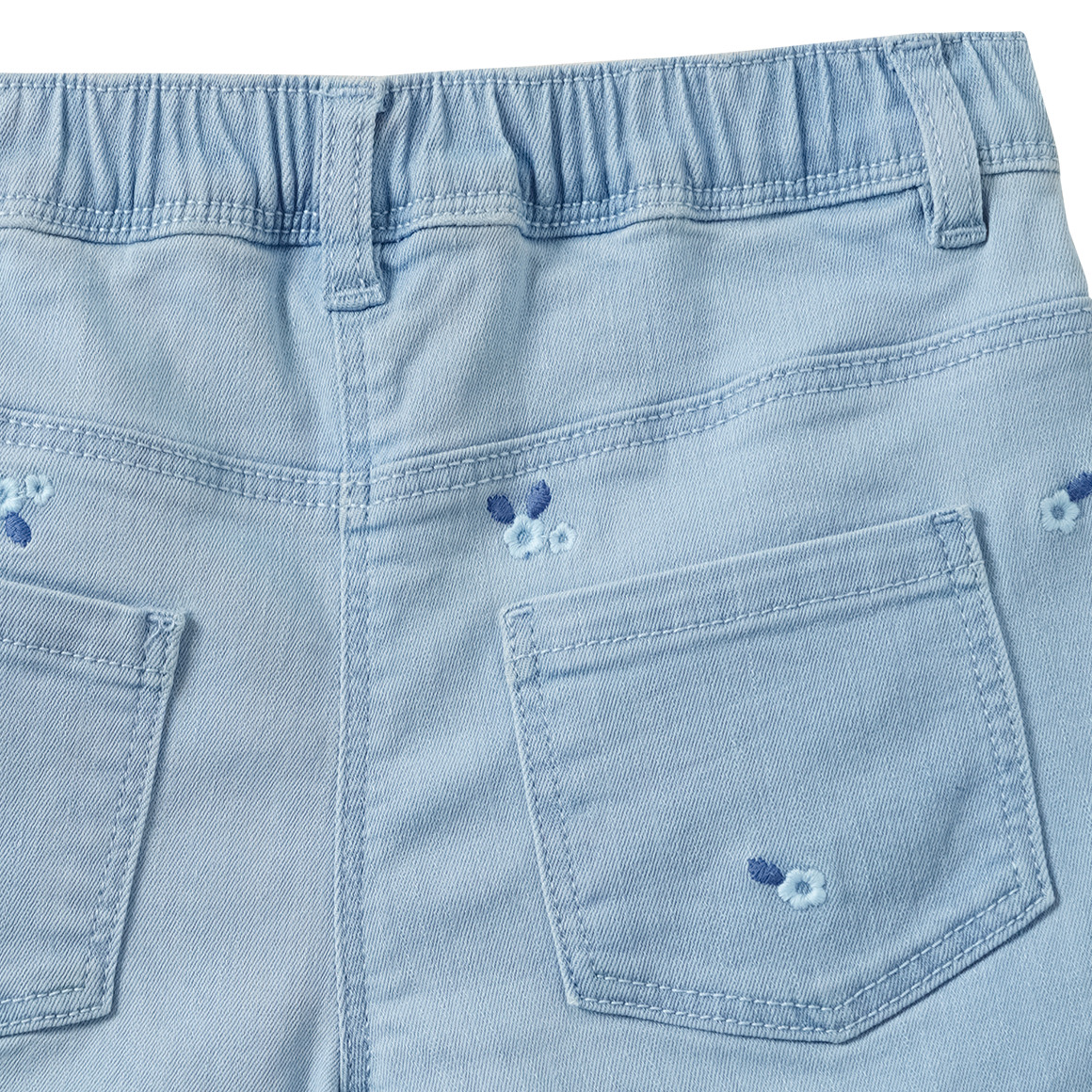 Mädchen Jeansshorts mit Blümchen-Stickerei