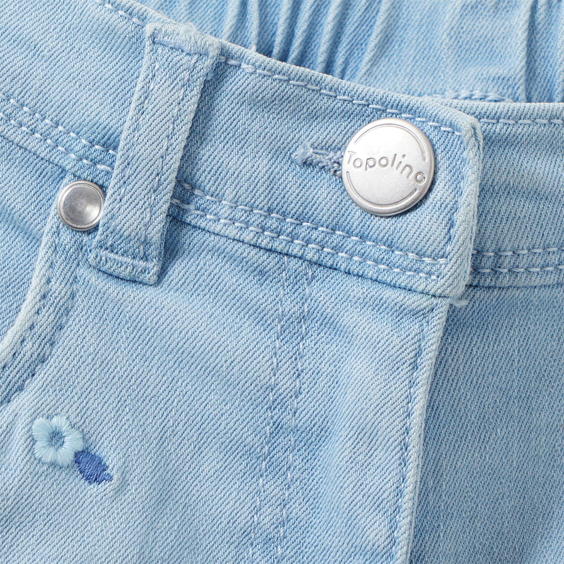 Mädchen Jeansshorts mit Blümchen-Stickerei
