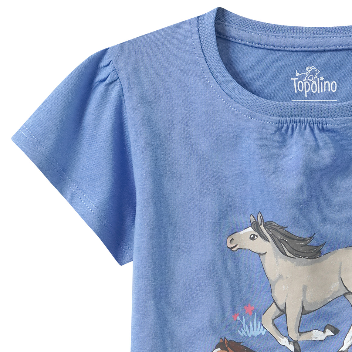 Mädchen T-Shirt mit Pferde-Print