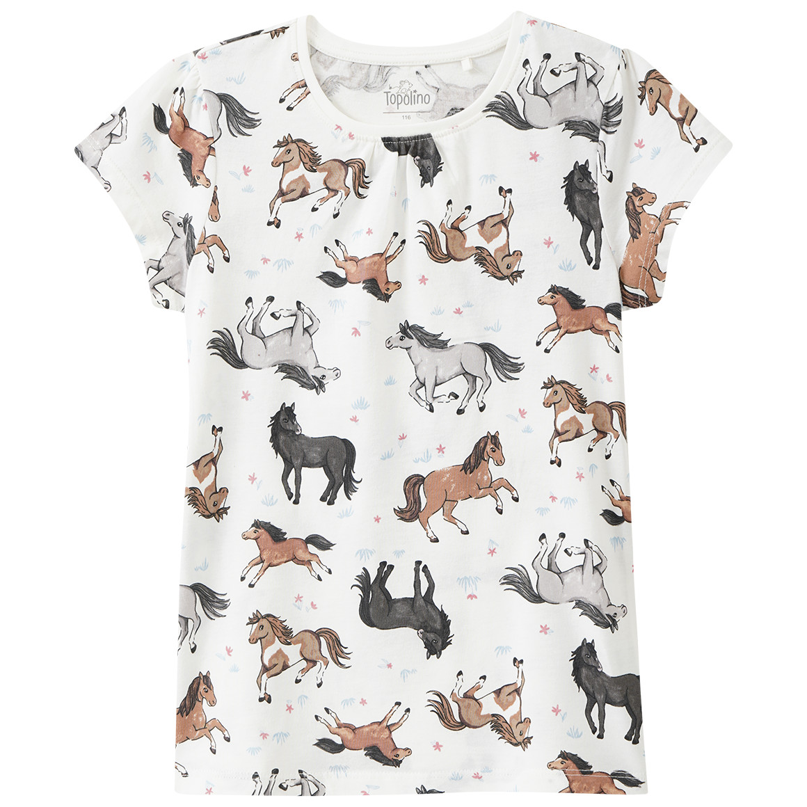 Mädchen T-Shirt mit Pferde-Allover