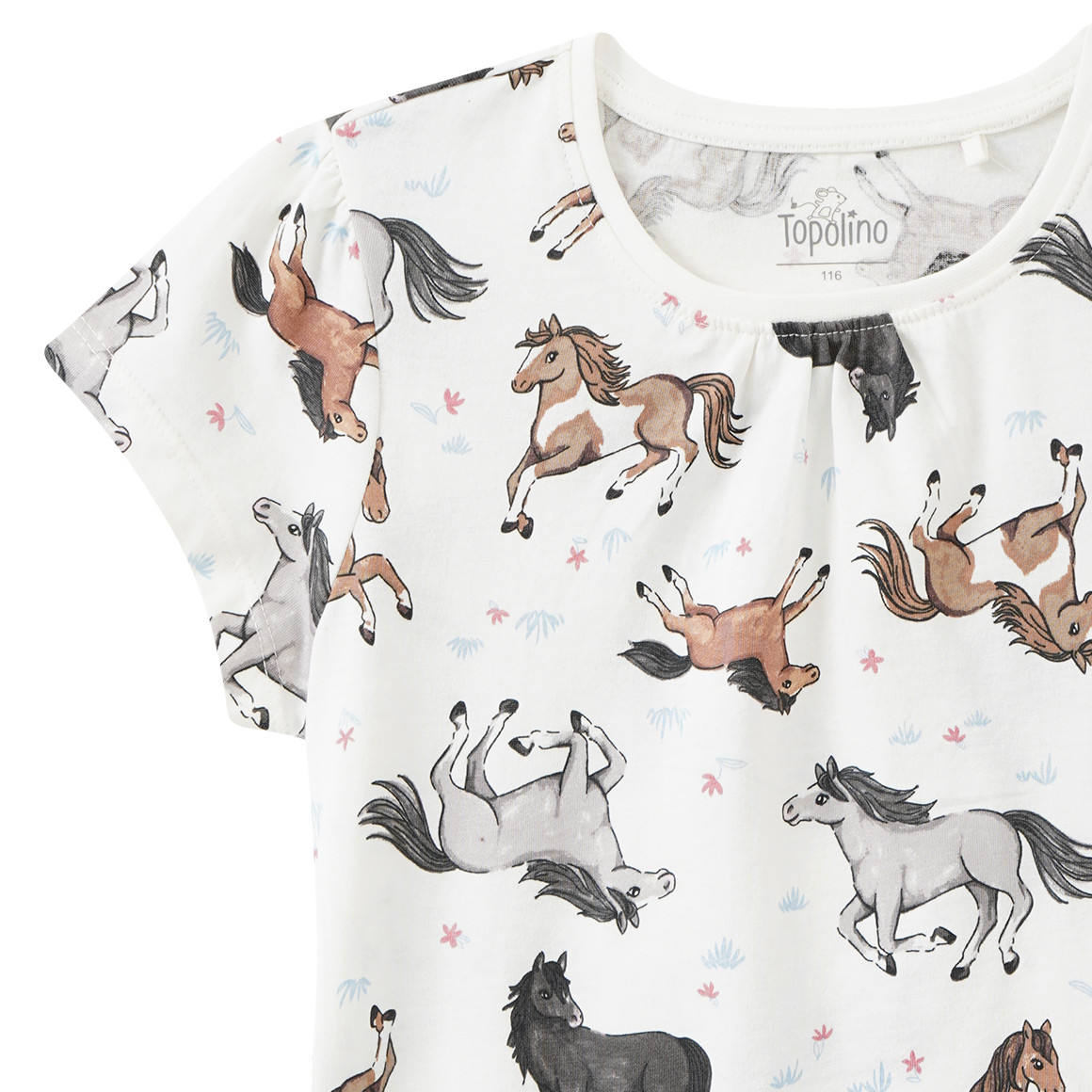 Mädchen T-Shirt mit Pferde-Allover