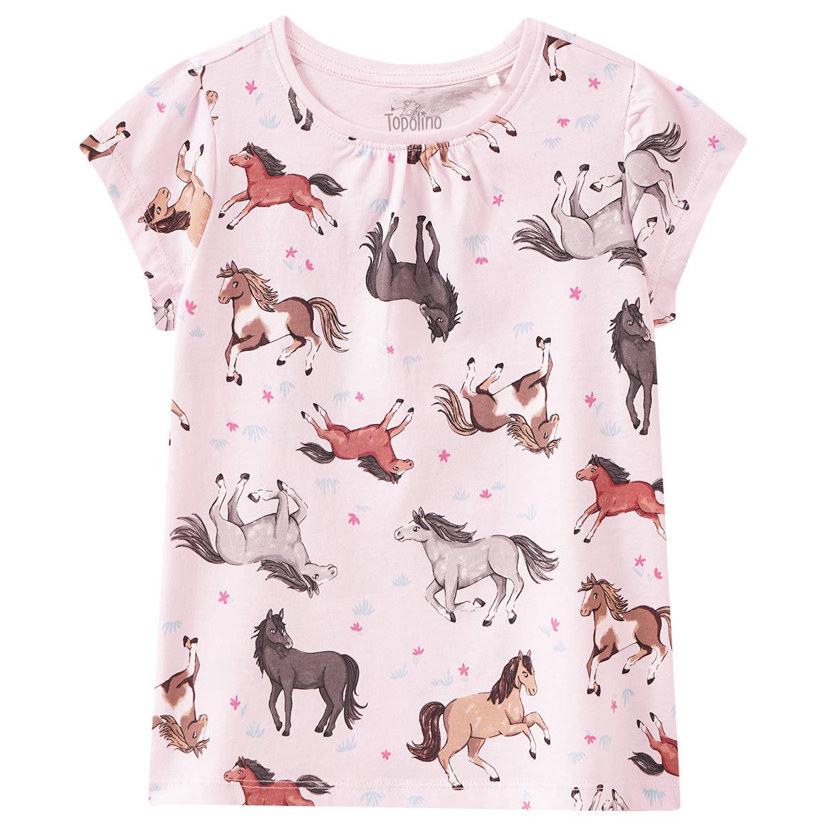 Mädchen T-Shirt mit Pferde-Allover