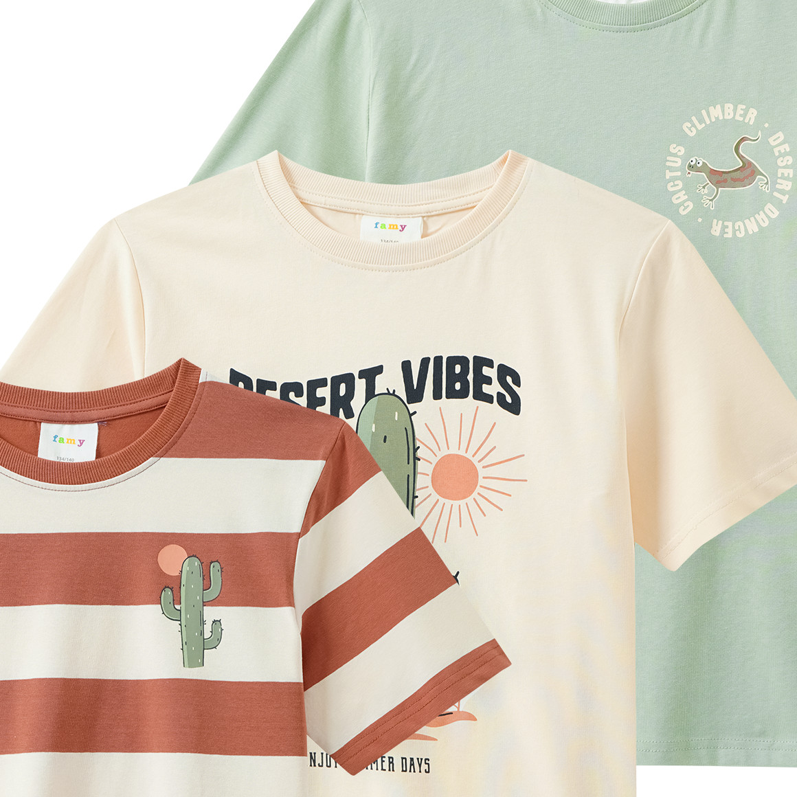 3 jongens T-shirts in verschillende dessins