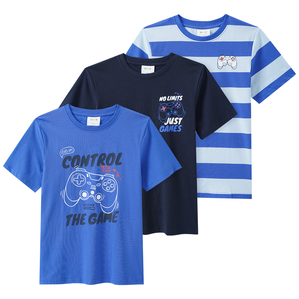 3 jongens T-shirts in verschillende dessins