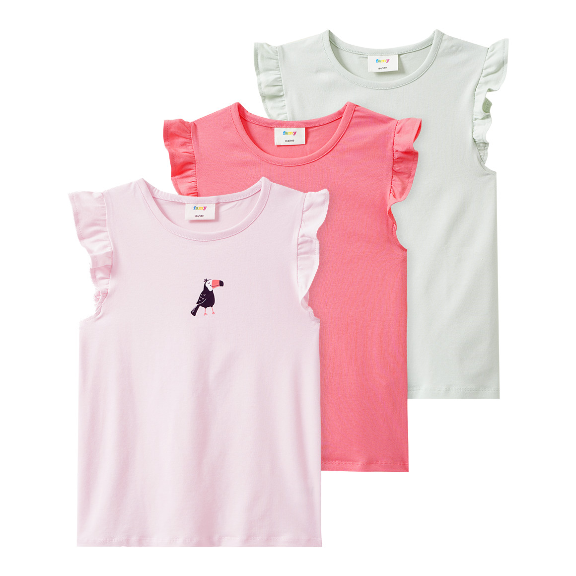3 Mädchen T-Shirts mit Flügelärmeln