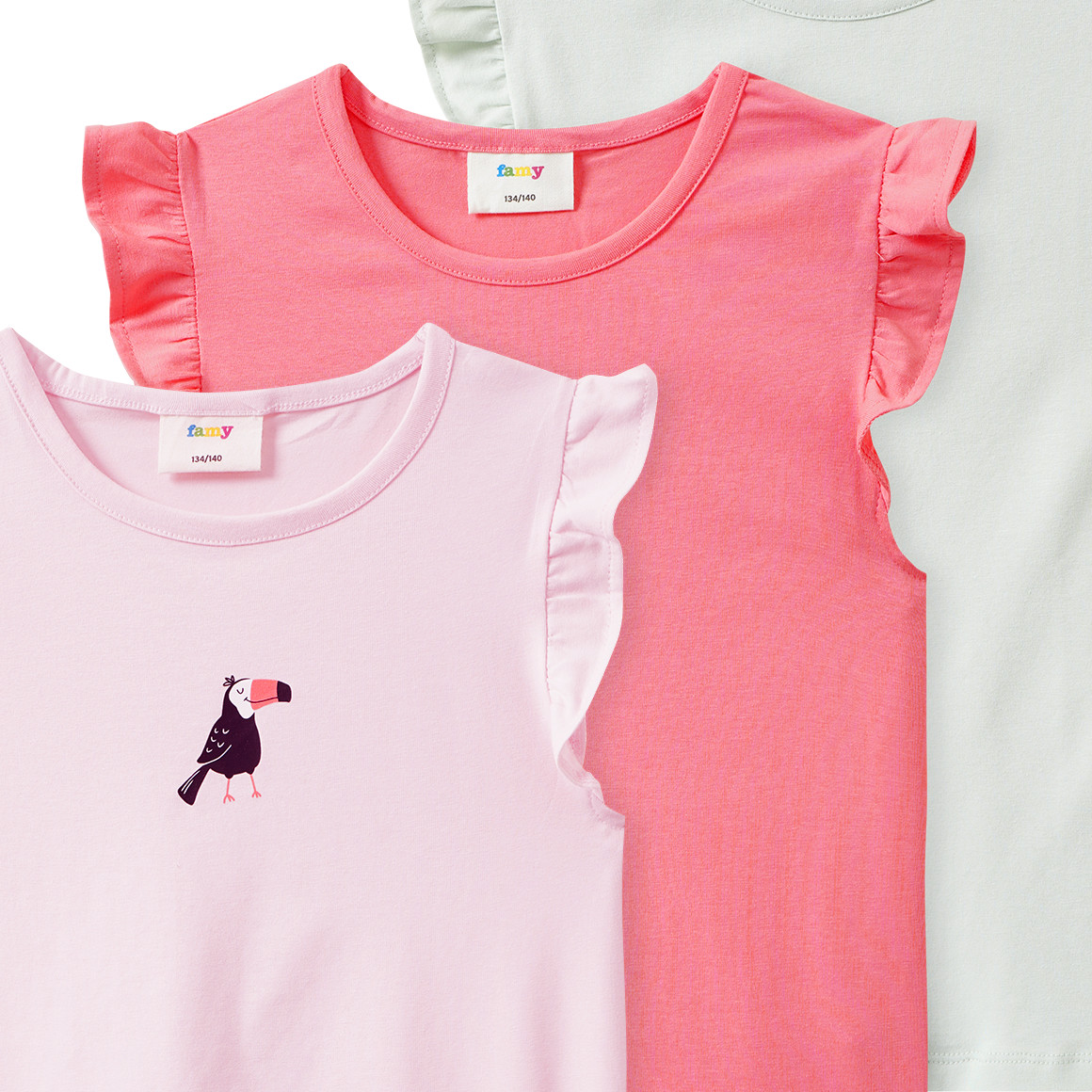 3 Mädchen T-Shirts mit Flügelärmeln