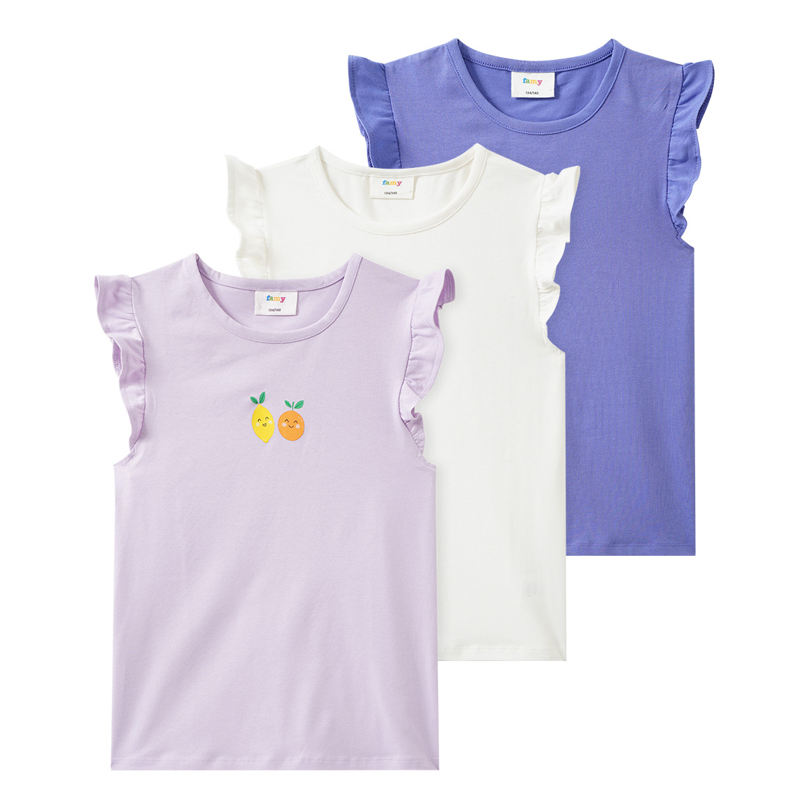 3 Mädchen T-Shirts mit Flügelärmeln