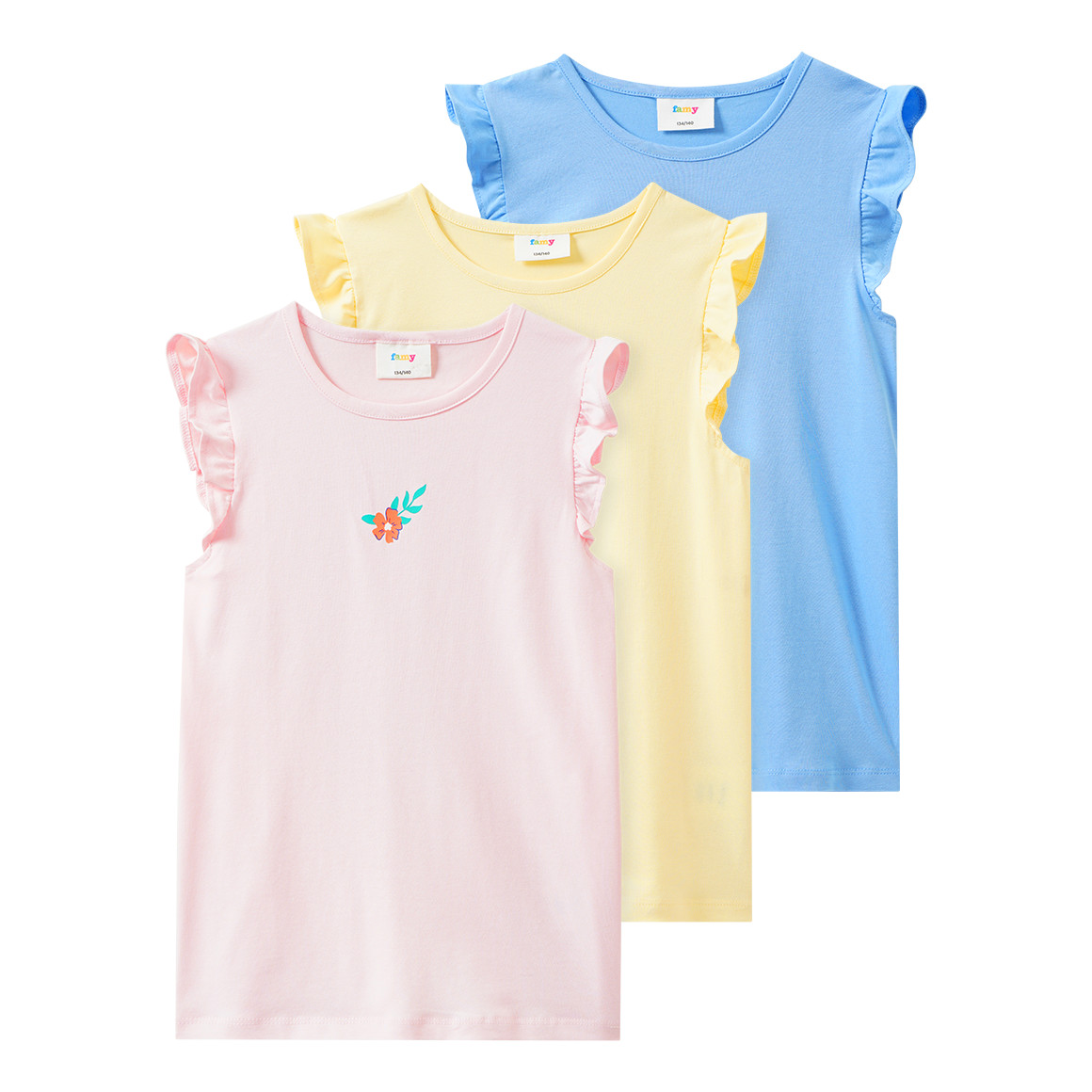 3 Mädchen T-Shirts mit Flügelärmeln