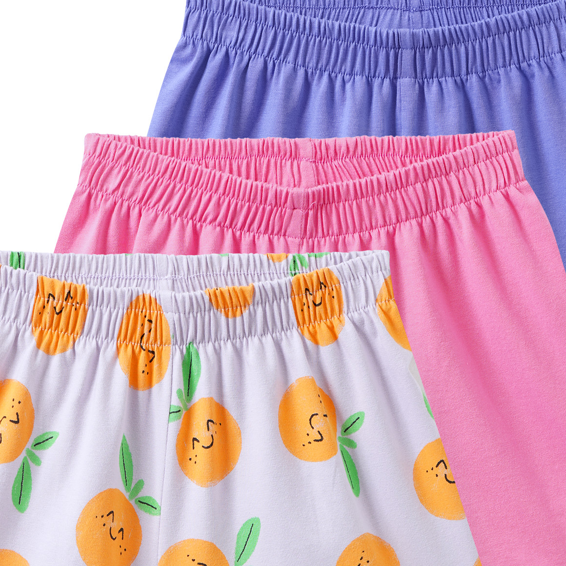 3 Mädchen Shorts mit bunten Motiven