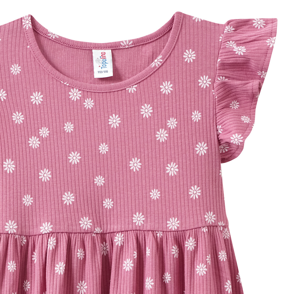 Mädchen Kleid mit Rippstruktur