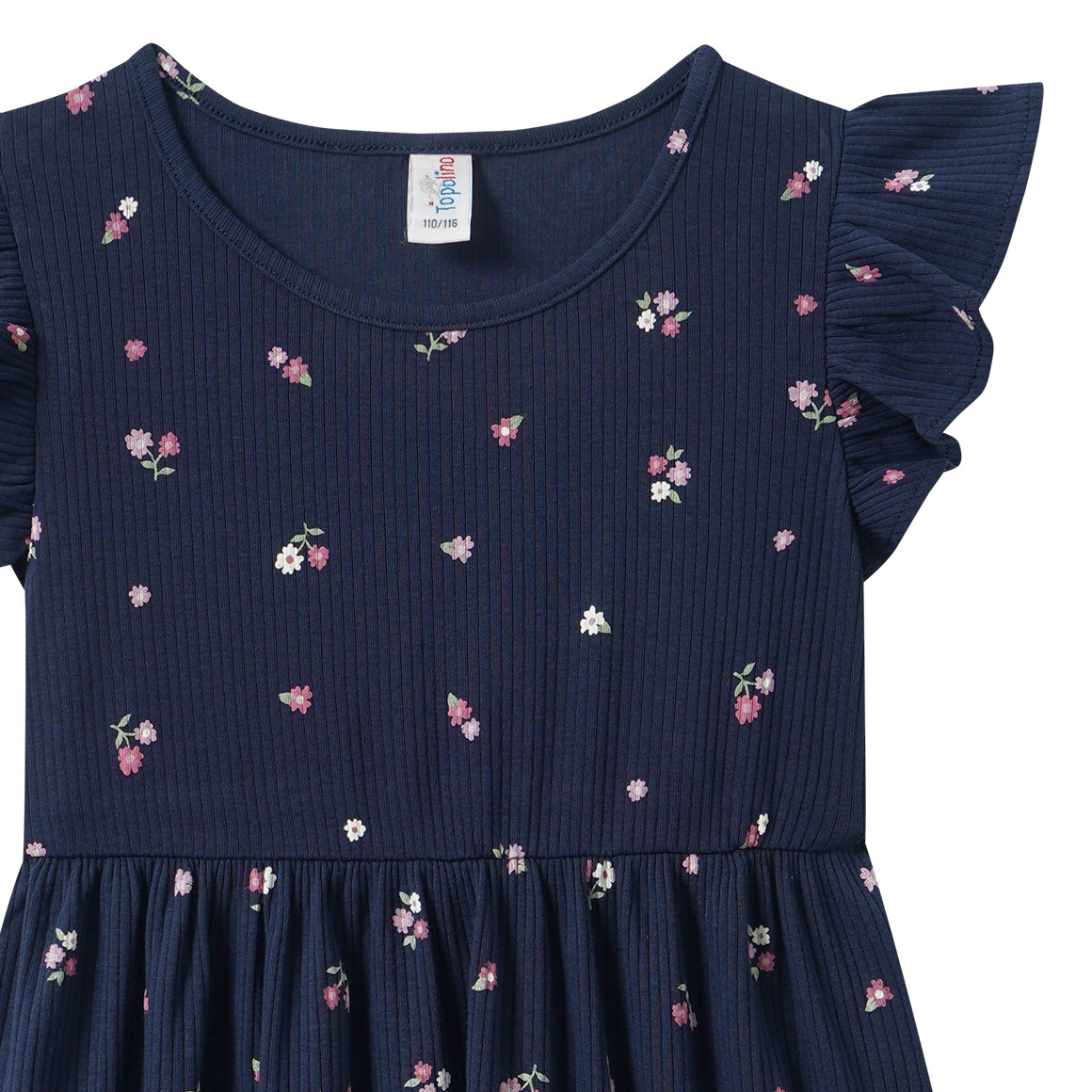 Mädchen Kleid mit Rippstruktur