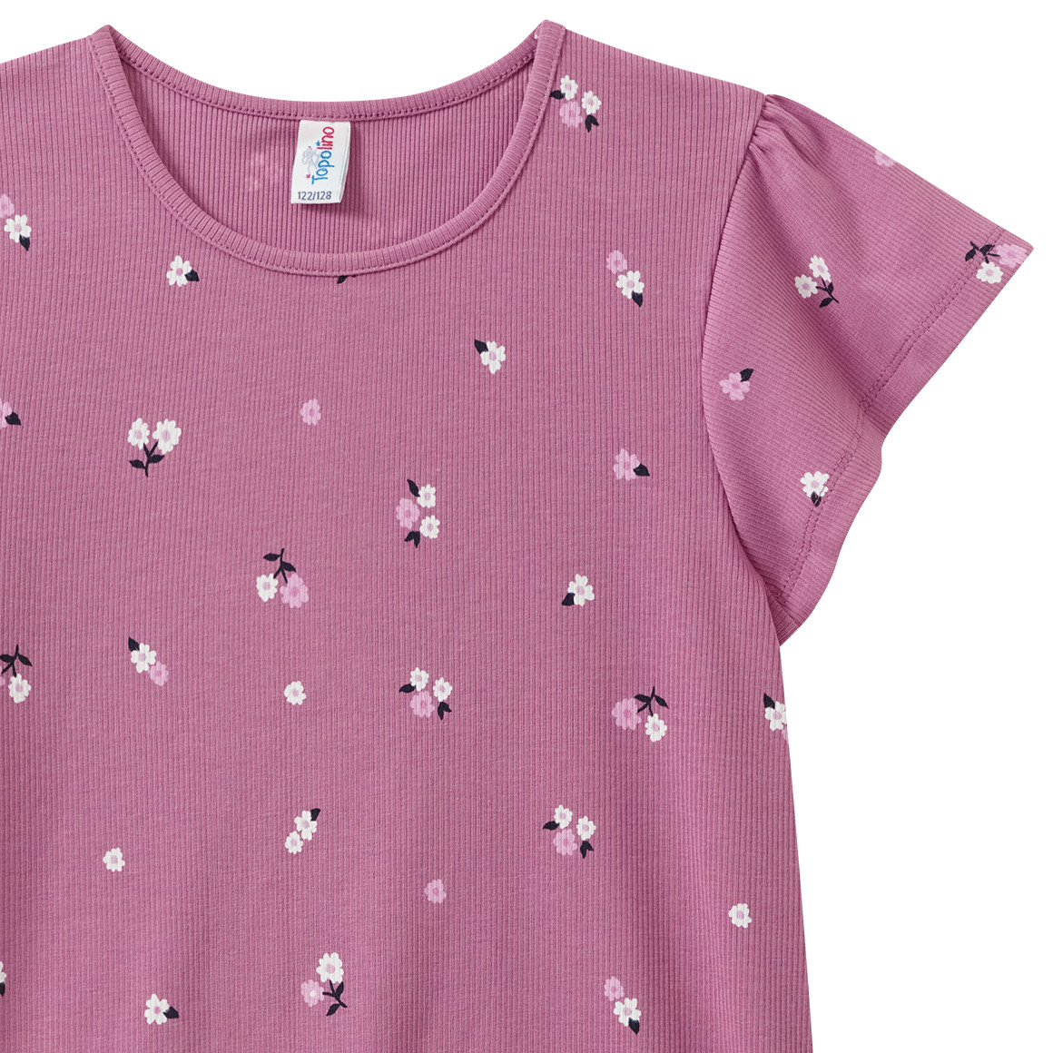 Mädchen T-Shirt mit Rippstruktur