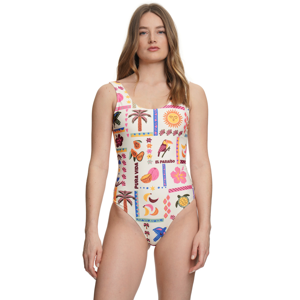 Damen Badeanzug mit Allover-Print