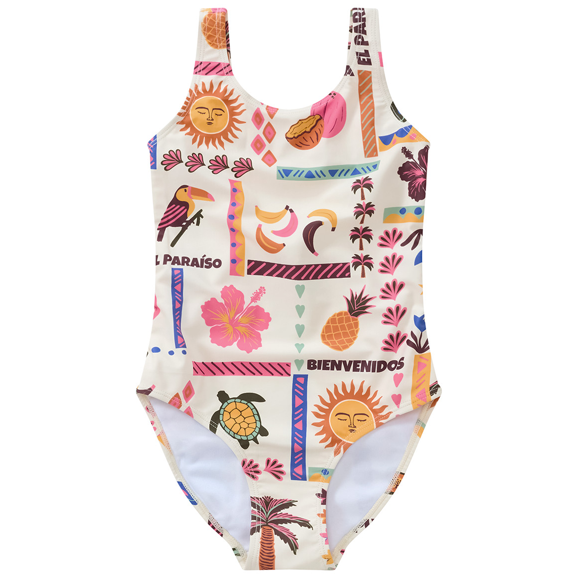 Mädchen Badeanzug mit Allover-Print