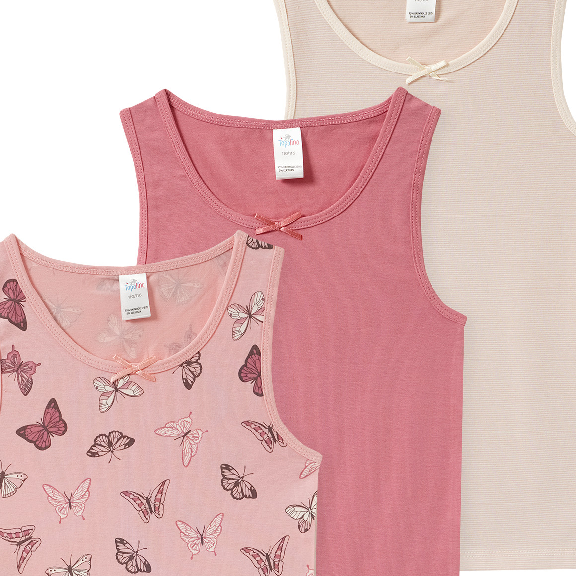 3 Mädchen Unterhemden im Set
