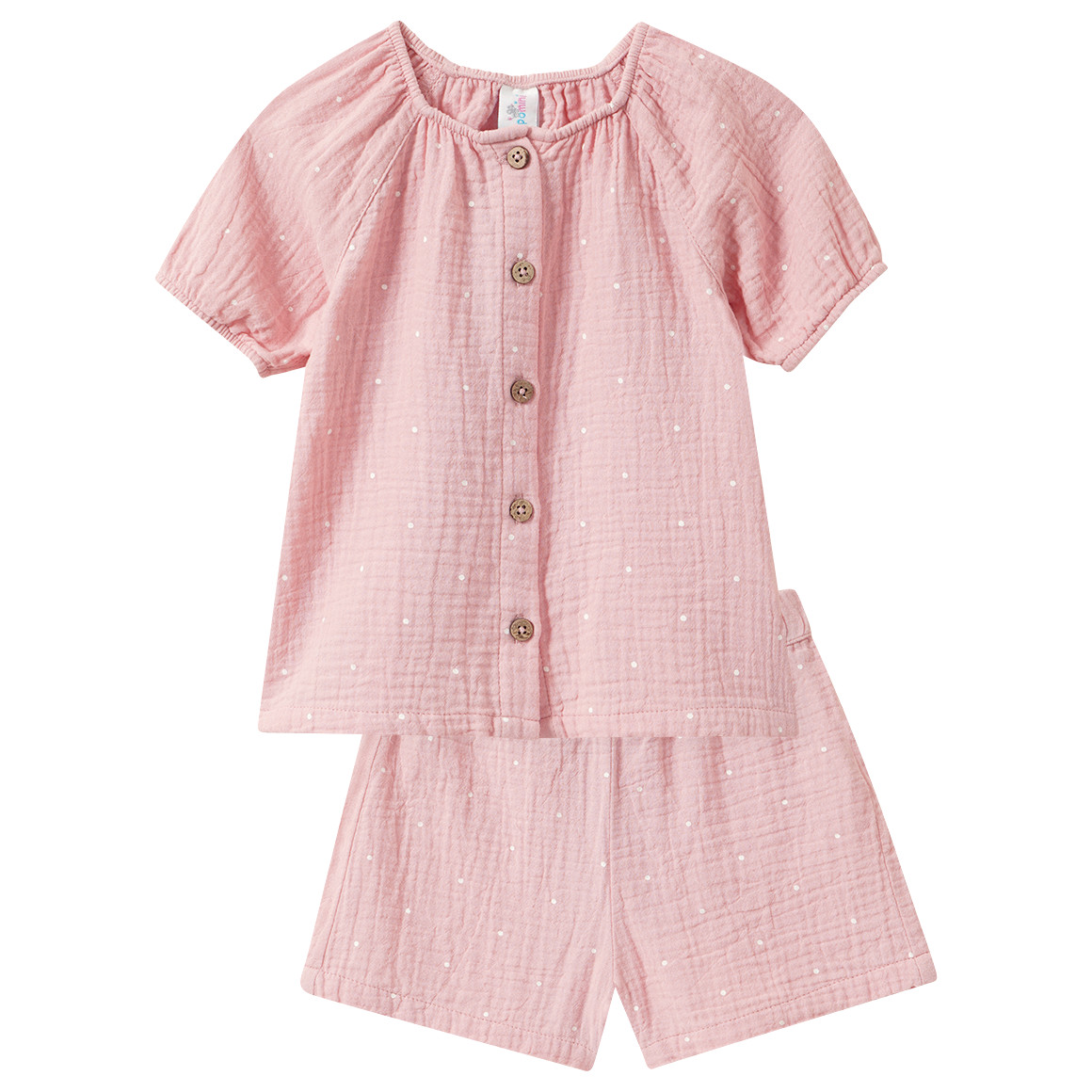 Baby Musselin-Set mit Bluse und Shorts