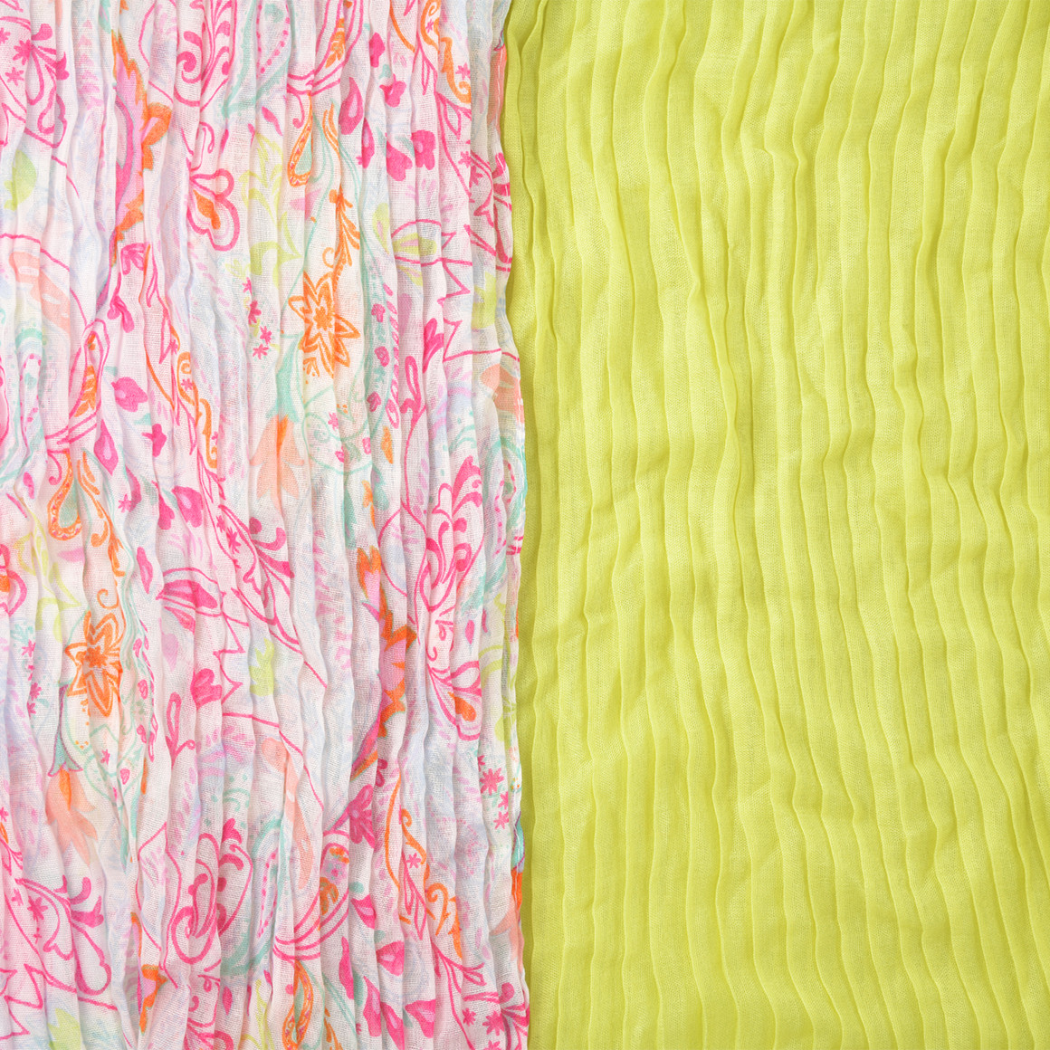 2 Damen Rundschals mit Crinkle-Struktur