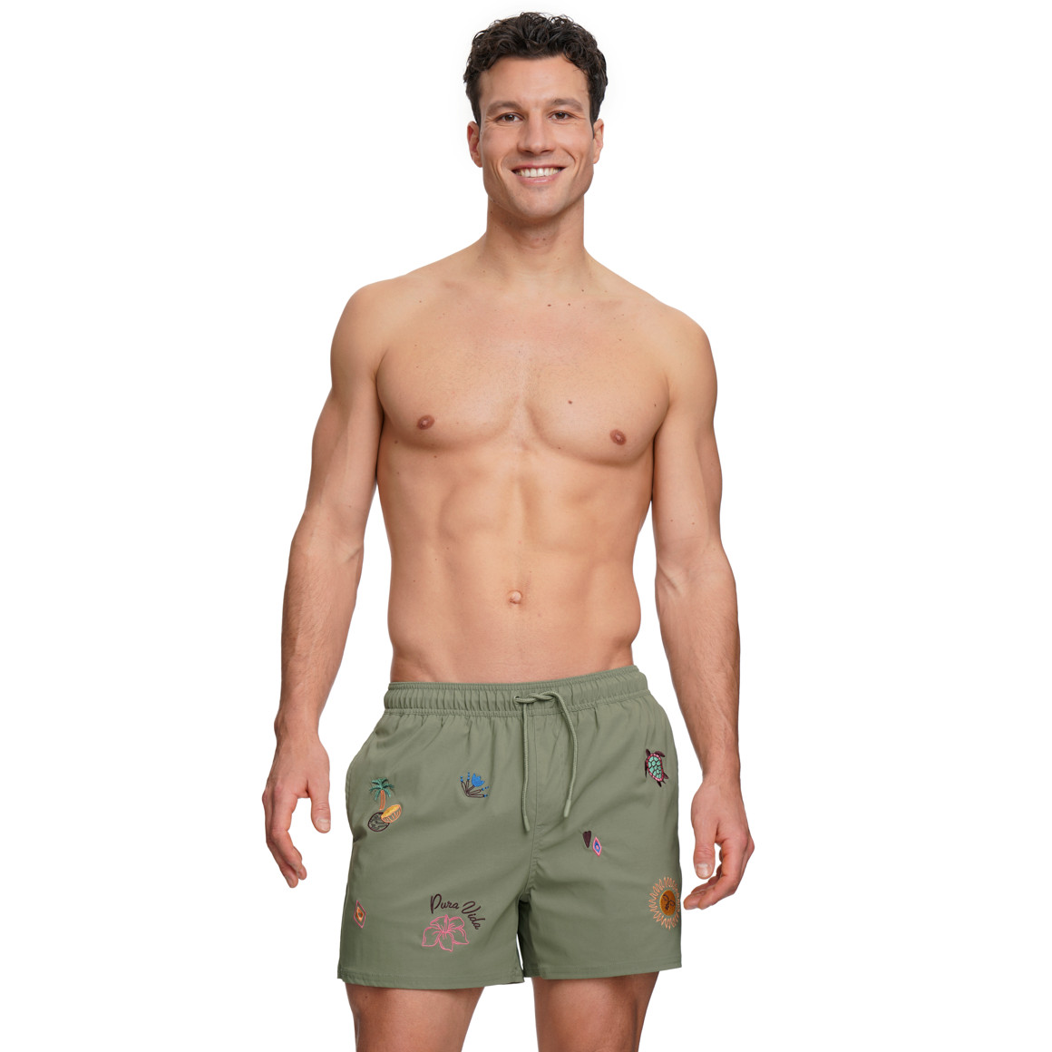 Herren Badeshorts mit Stickerei