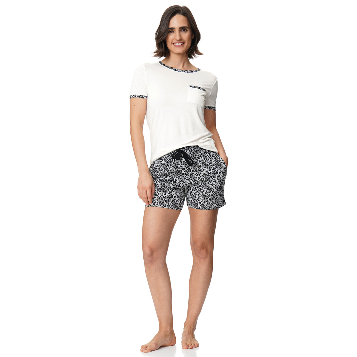 Damen Schlafshirt mit Leo-Details