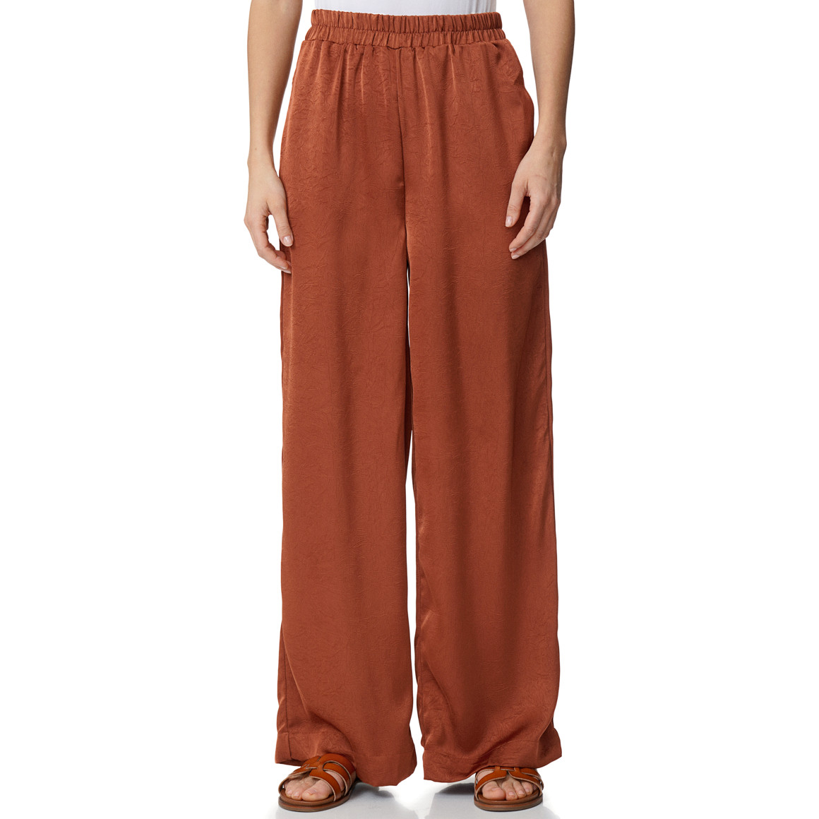 Damen Satin-Hose mit weitem Bein