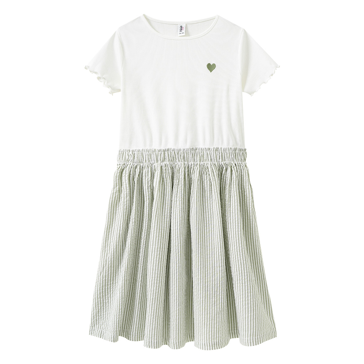Mädchen Kleid mit Seersucker-Rockteil