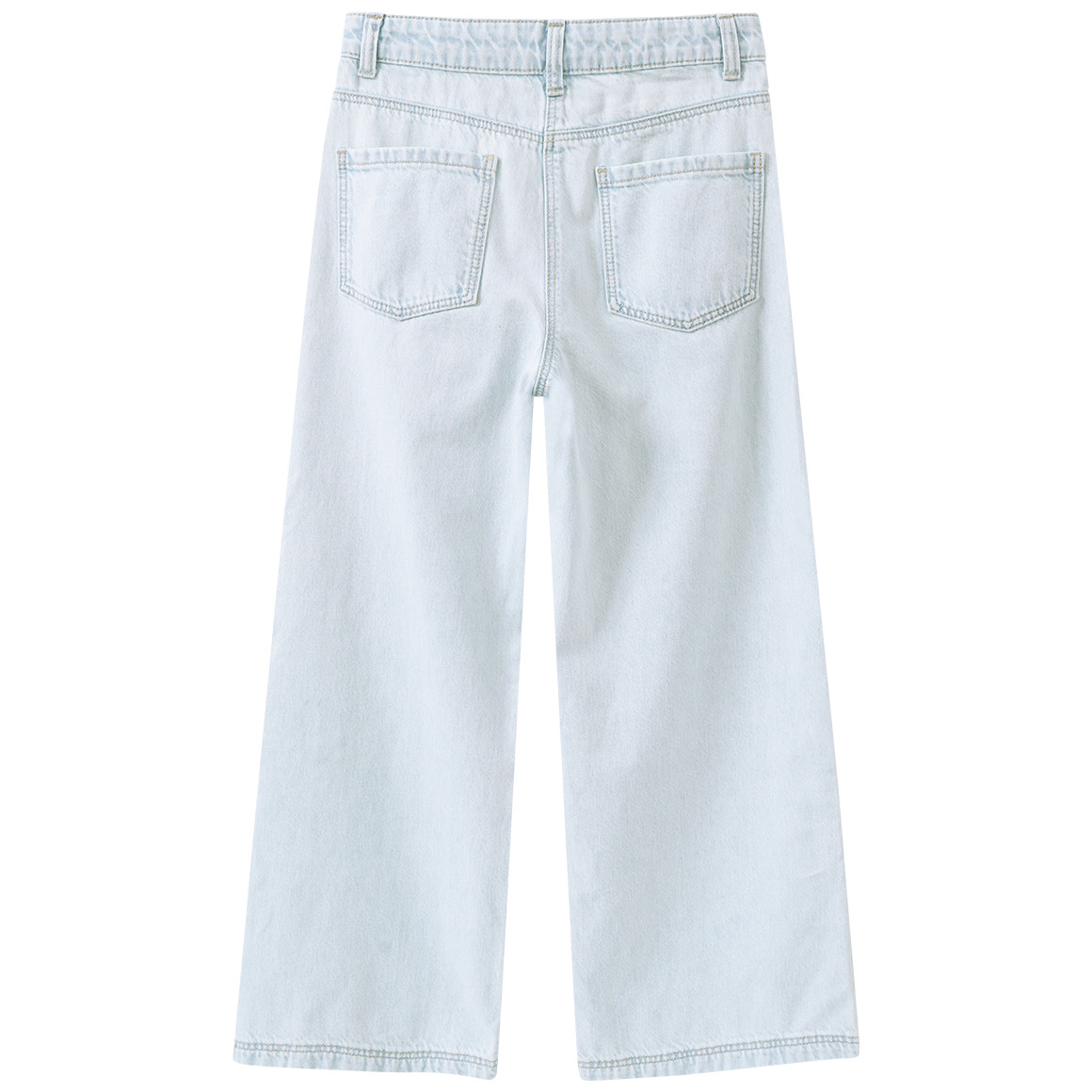 Mädchen Wide-Leg-Jeans in heller Waschung