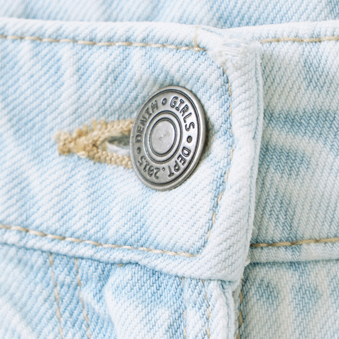 Mädchen Wide-Leg-Jeans in heller Waschung