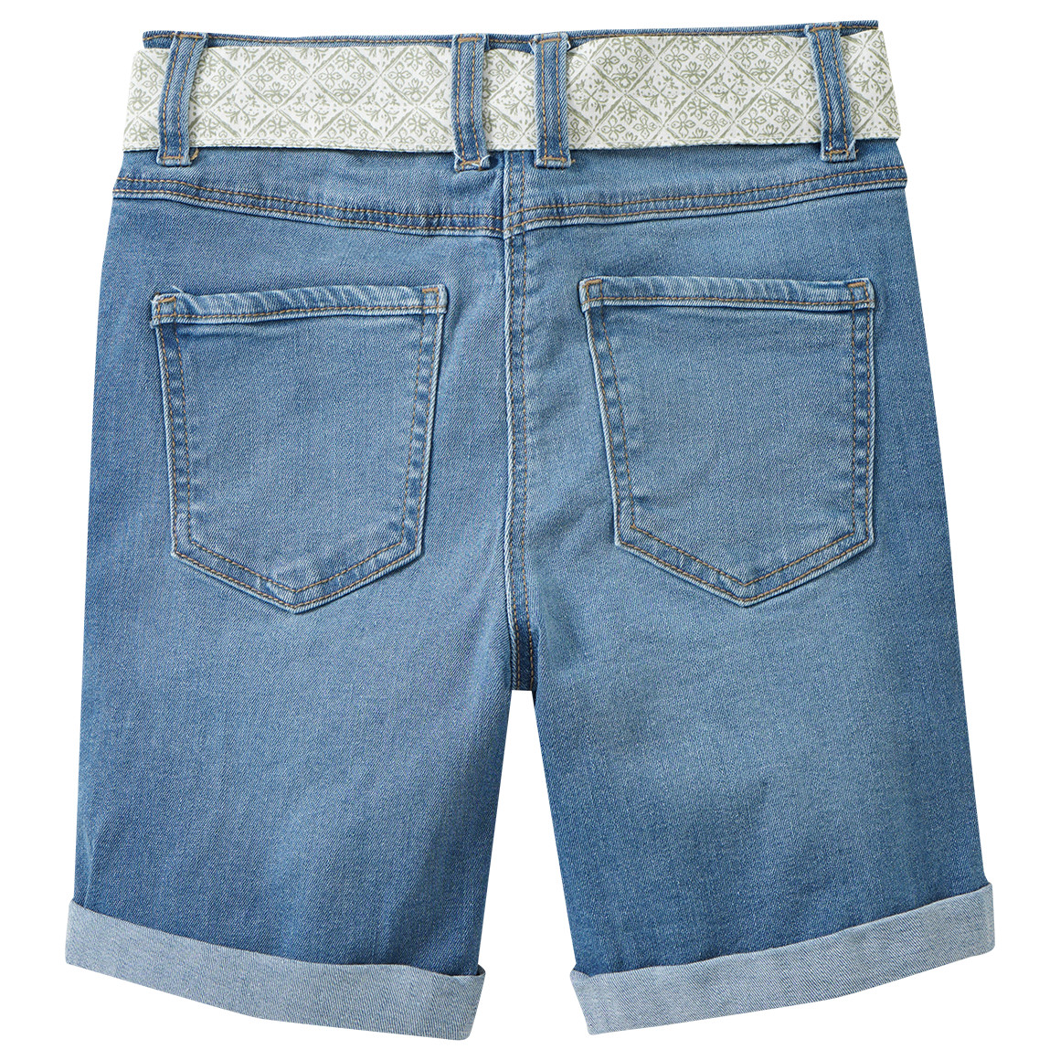 Mädchen Jeansshorts mit Stoffgürtel