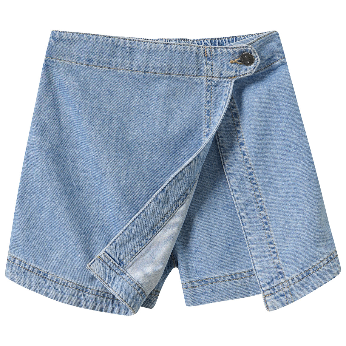 Meisjes denim broekrok in wikkellook
