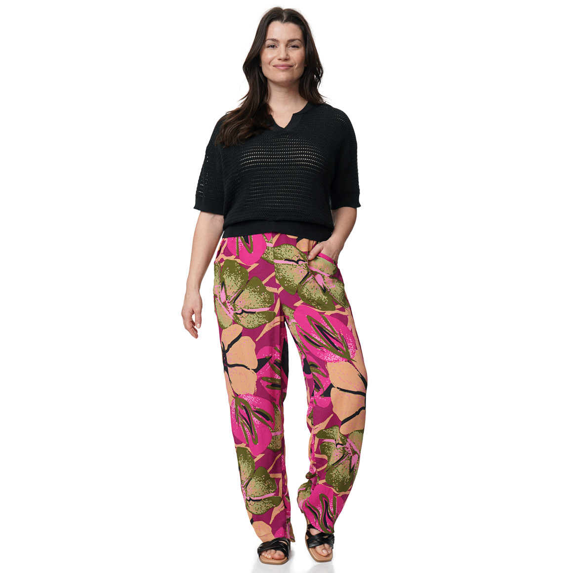 Damen Strickshirt mit Ajourmuster