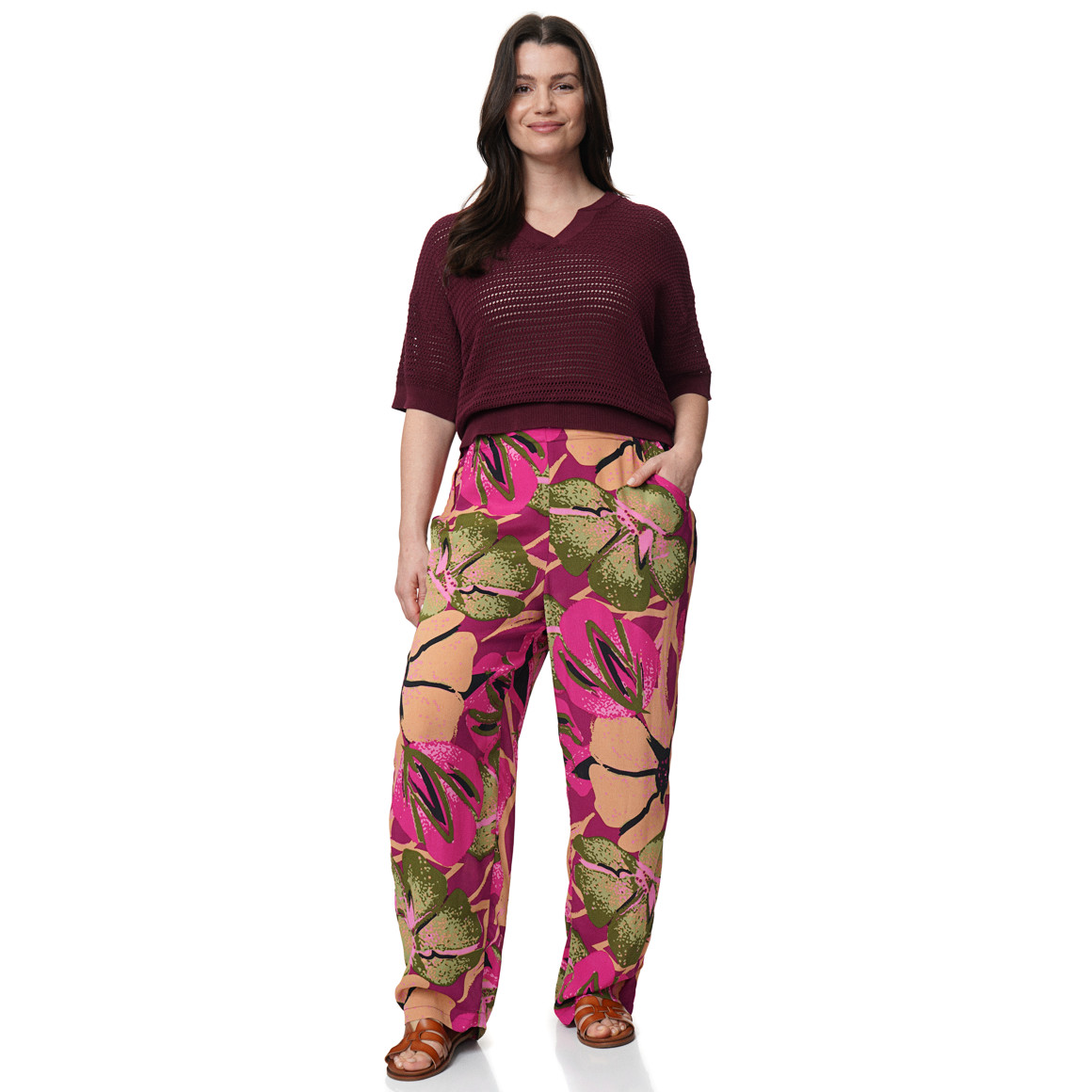 Damen Strickshirt mit Ajourmuster