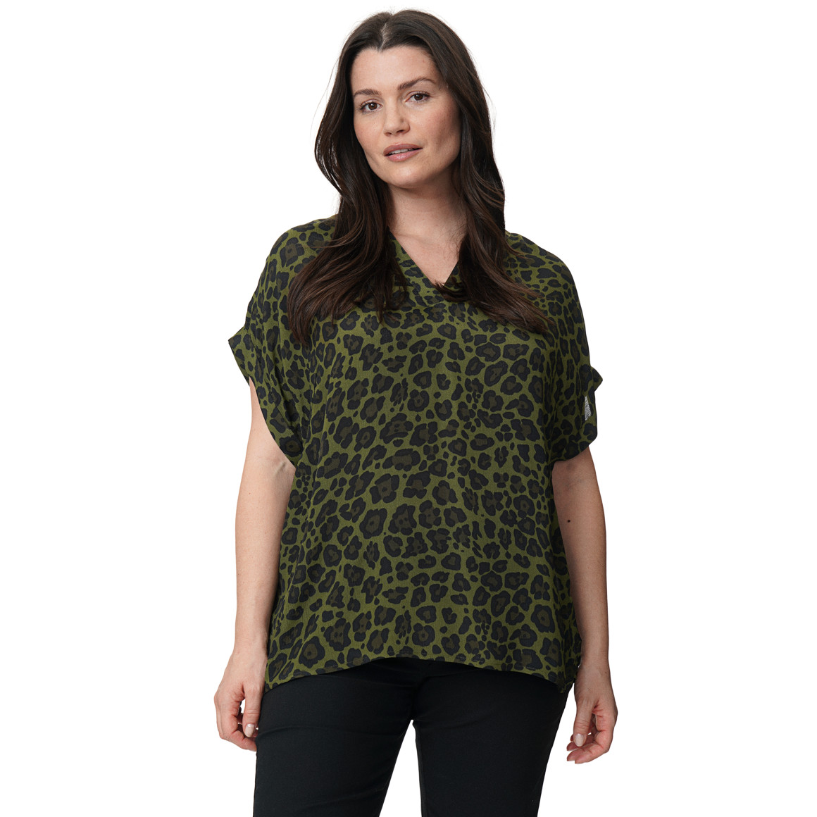 Damen Bluse mit Leo-Print