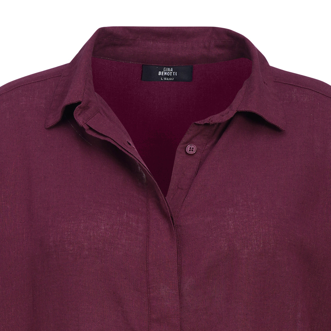 Damen Leinen-Blusenkleid mit Kragen