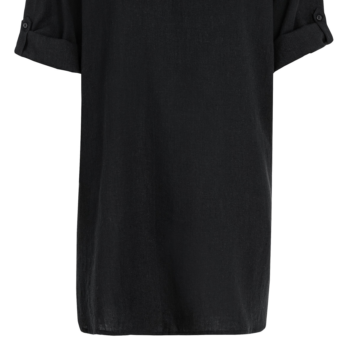 Damen Leinen-Longbluse mit V-Ausschnitt