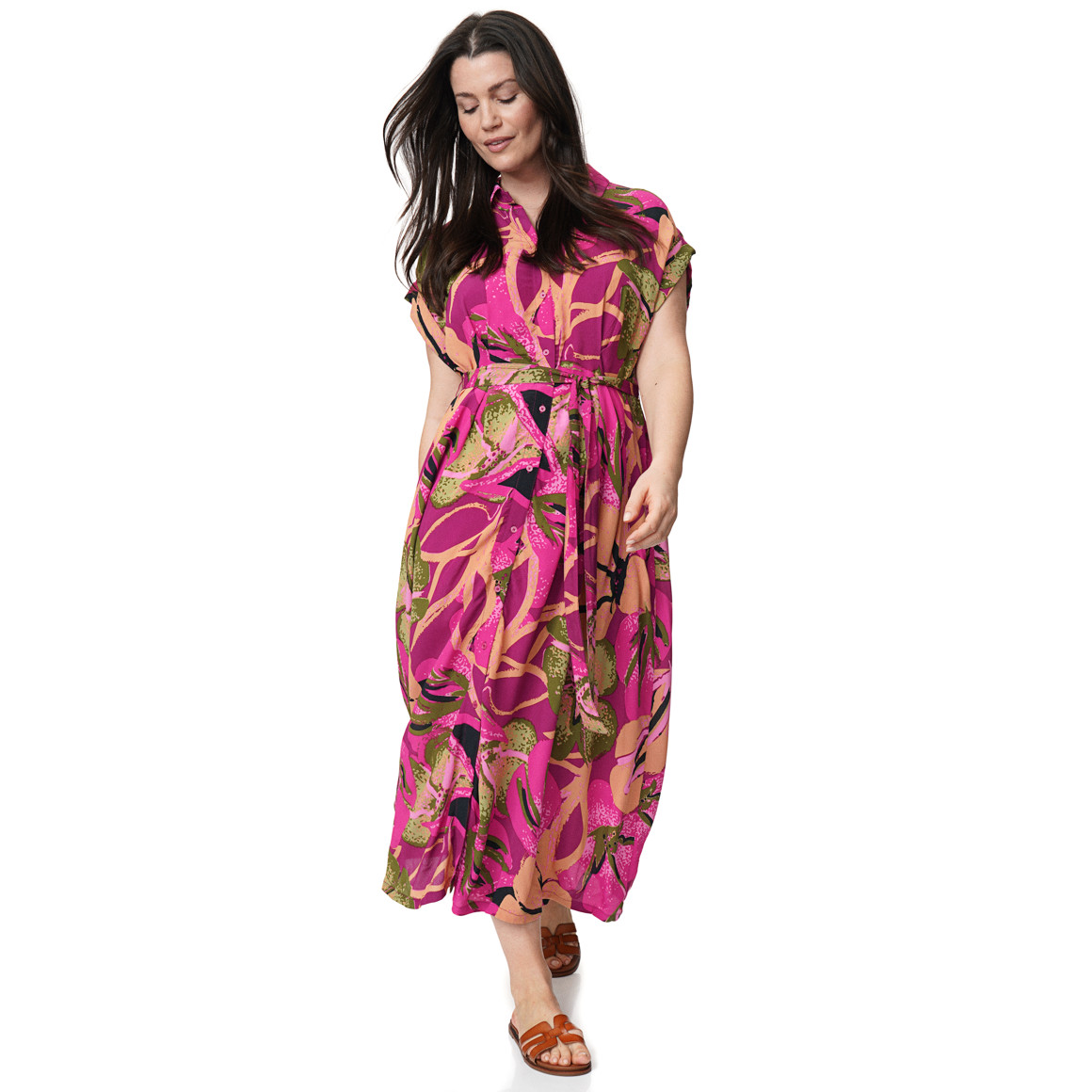 Damen Midi-Kleid mit Allover-Print