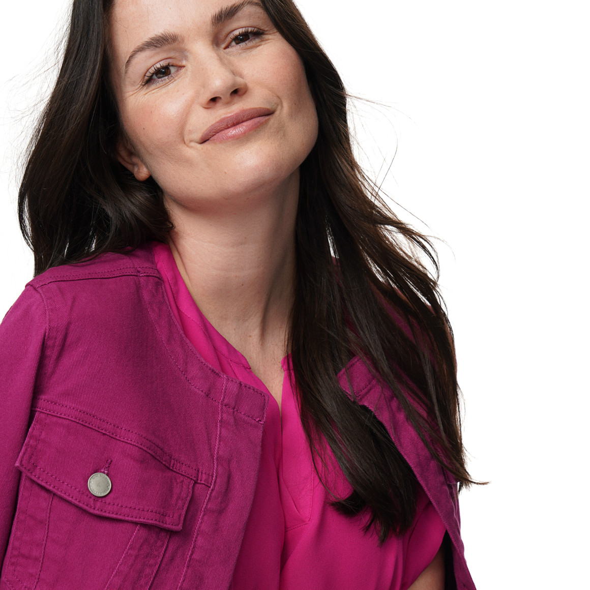 Damen Jeansjacke ohne Verschluss