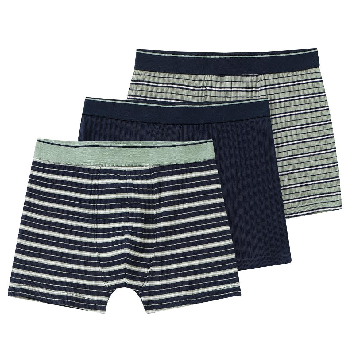 3 Jungen Boxer mit Ripp-Struktur
