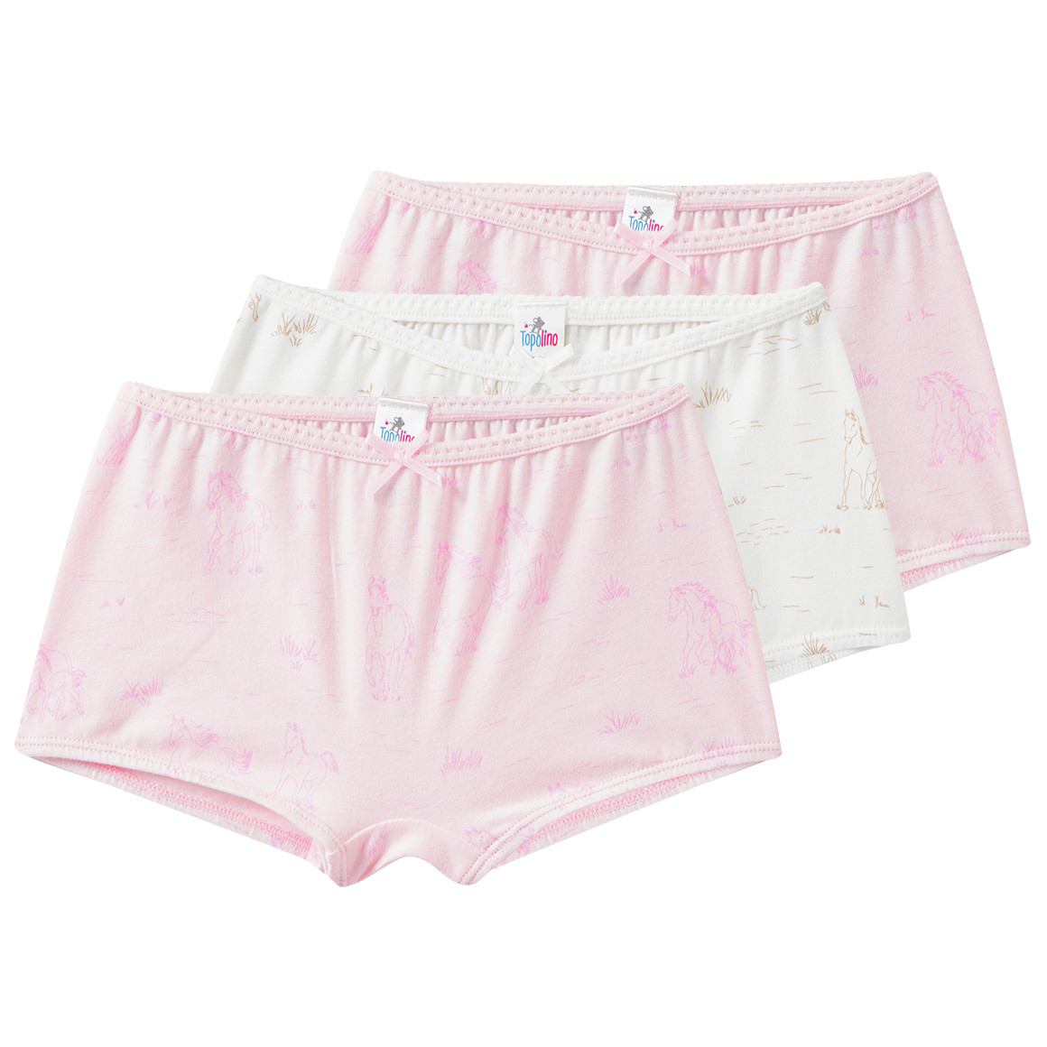 3 Mädchen Pantys mit Pferde-Motiven