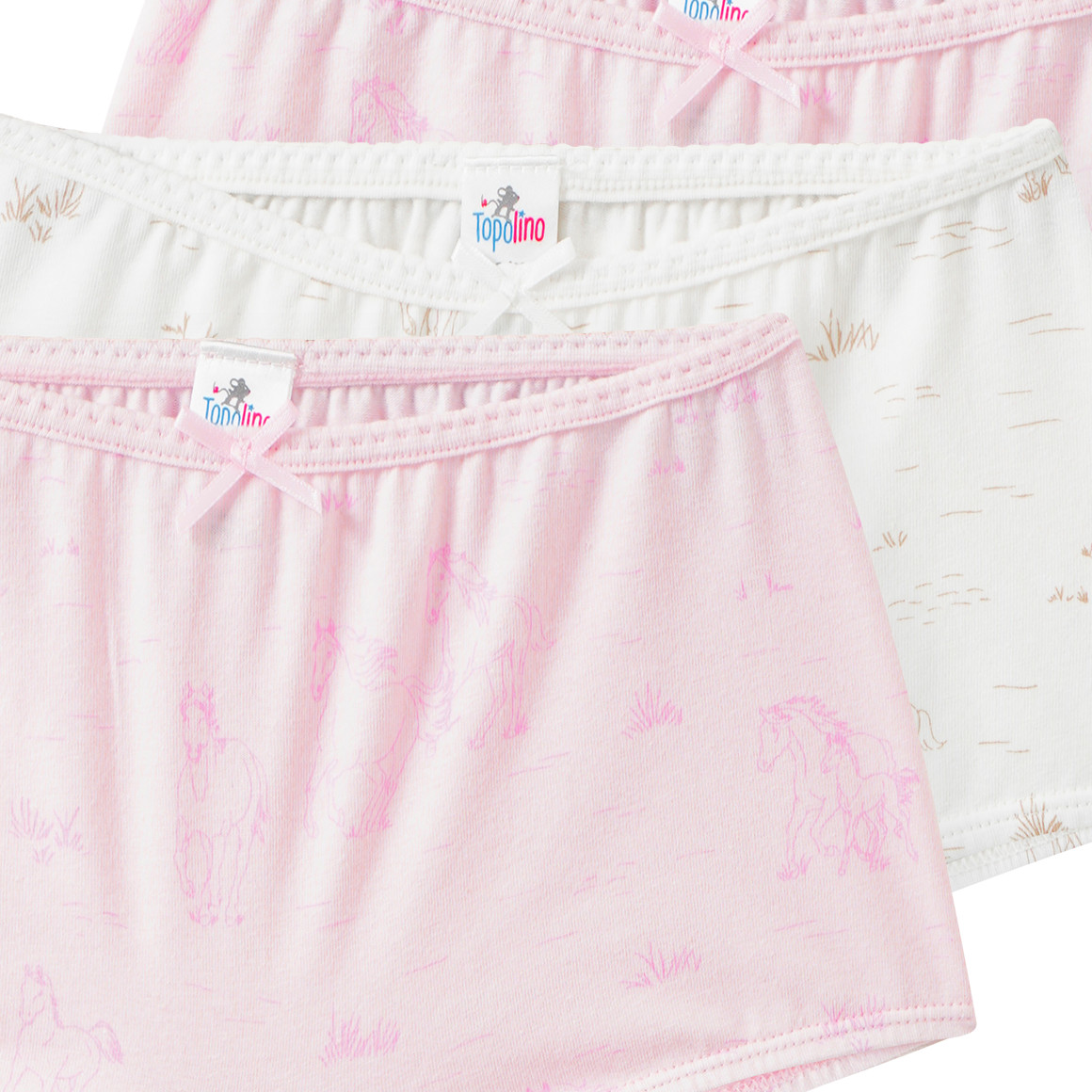 3 Mädchen Pantys mit Pferde-Motiven