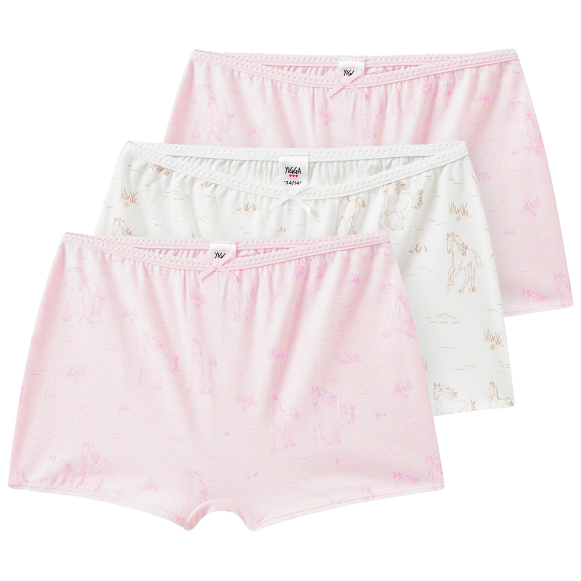 3 Mädchen Pantys mit Pferde-Motiven