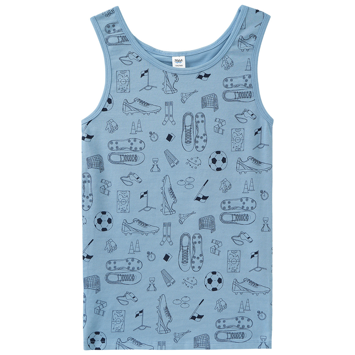 2 Jungen Unterhemden mit Fußball-Motiven