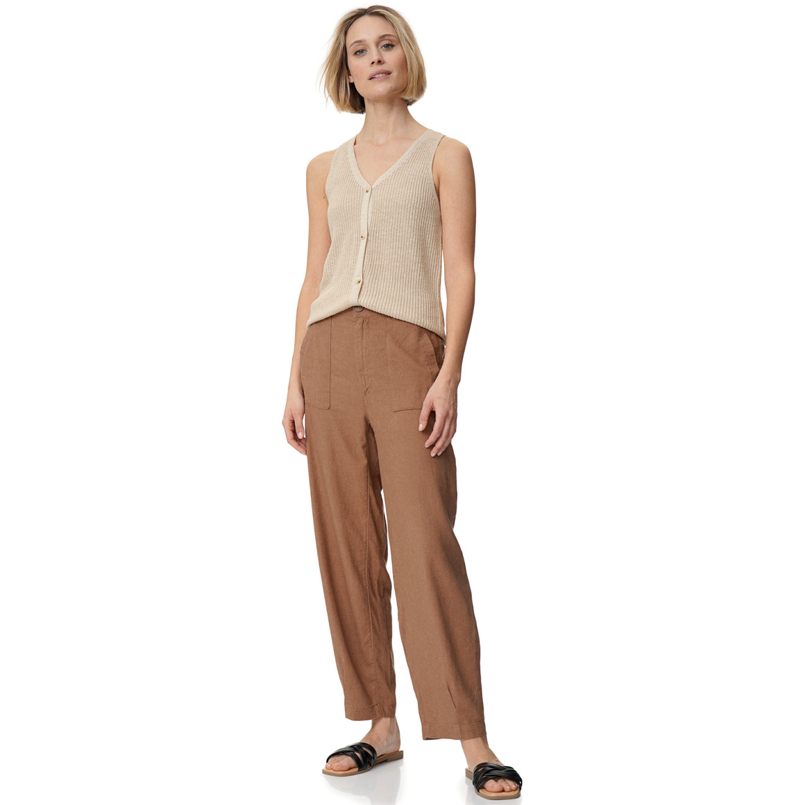 Damen Stricktop mit Knopfleiste