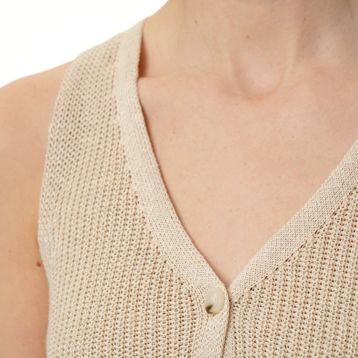 Damen Stricktop mit Knopfleiste