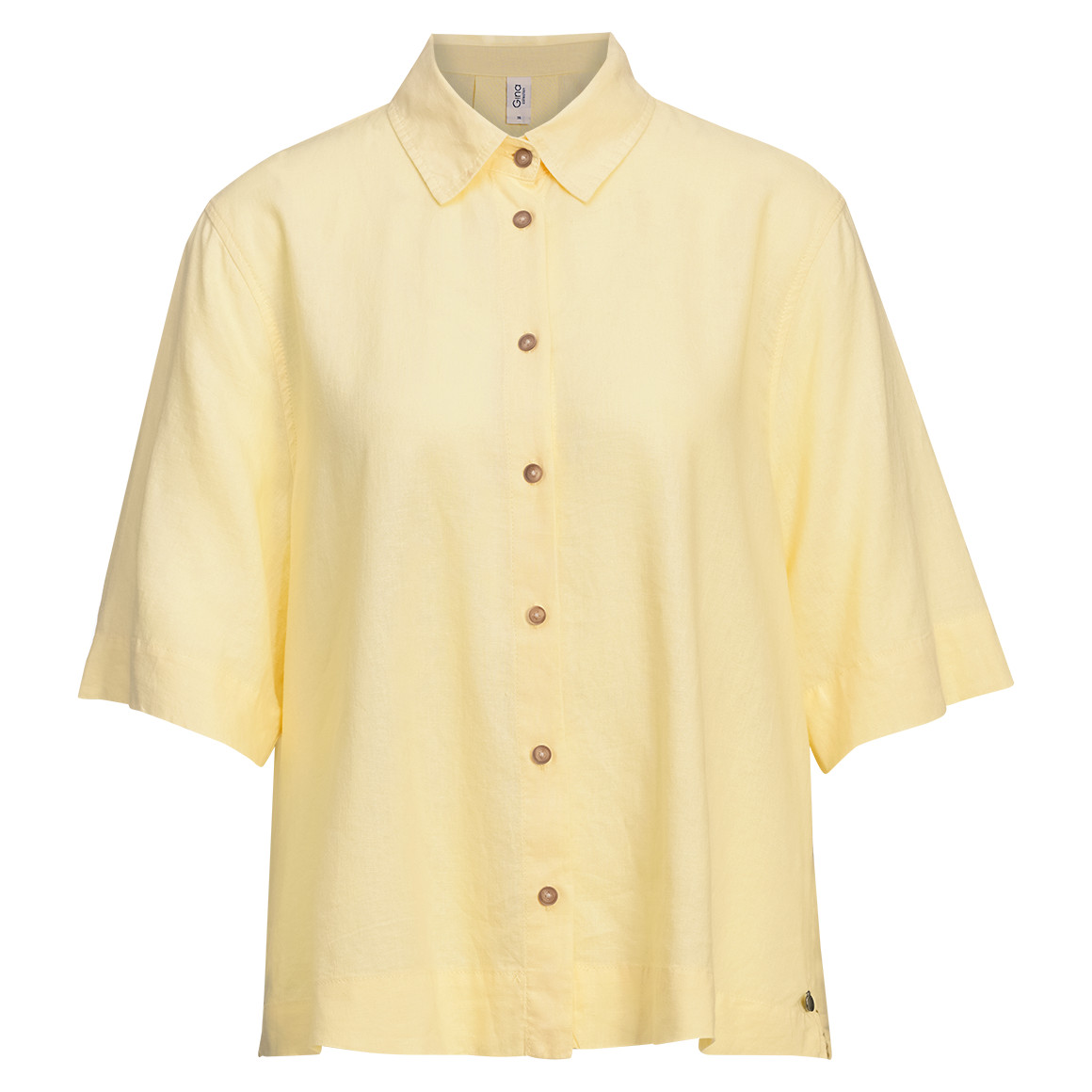 Linnen damesblouse met hemdkraag